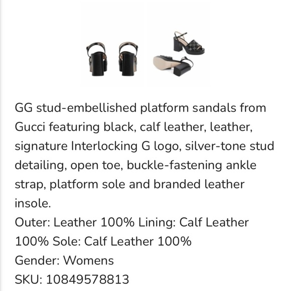 Gucci Black Studded Heels leather size 6 Authentic - Picture 11 of 11